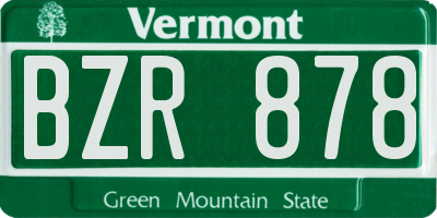 VT license plate BZR878