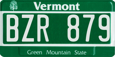 VT license plate BZR879