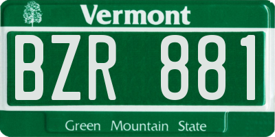 VT license plate BZR881