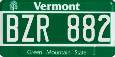 VT license plate BZR882