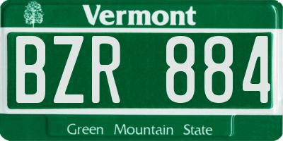 VT license plate BZR884