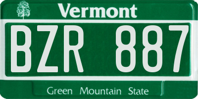 VT license plate BZR887