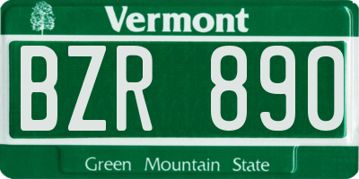 VT license plate BZR890