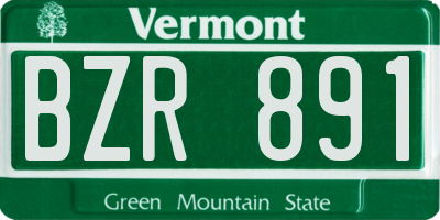 VT license plate BZR891