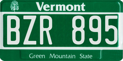 VT license plate BZR895