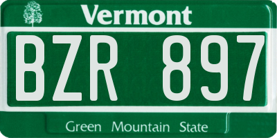 VT license plate BZR897