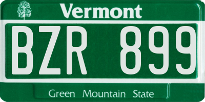 VT license plate BZR899