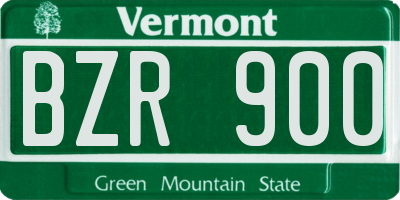 VT license plate BZR900