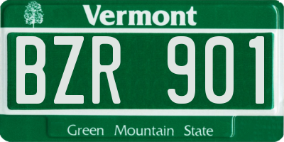 VT license plate BZR901