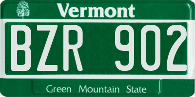 VT license plate BZR902