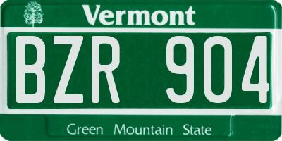 VT license plate BZR904