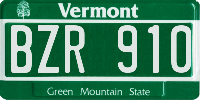 VT license plate BZR910