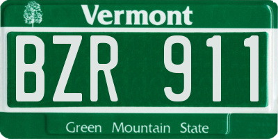 VT license plate BZR911
