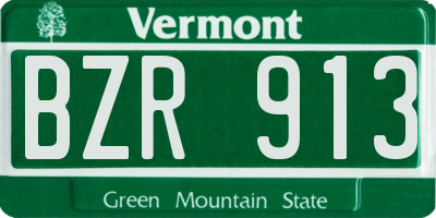 VT license plate BZR913