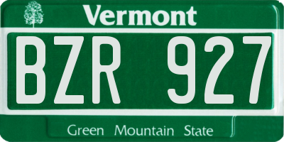 VT license plate BZR927