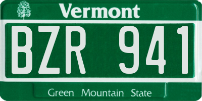 VT license plate BZR941