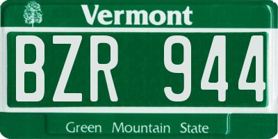 VT license plate BZR944