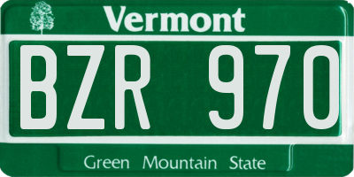 VT license plate BZR970