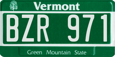 VT license plate BZR971