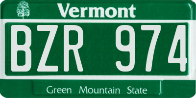 VT license plate BZR974