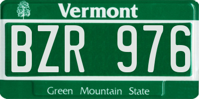 VT license plate BZR976