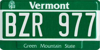 VT license plate BZR977
