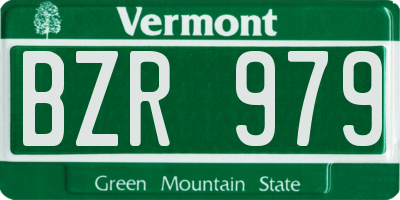 VT license plate BZR979