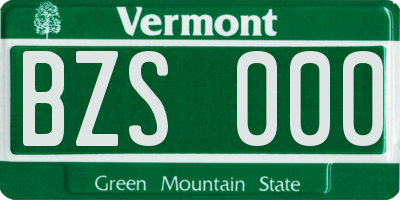 VT license plate BZS000