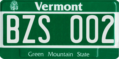 VT license plate BZS002