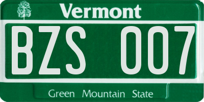 VT license plate BZS007
