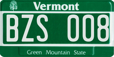 VT license plate BZS008