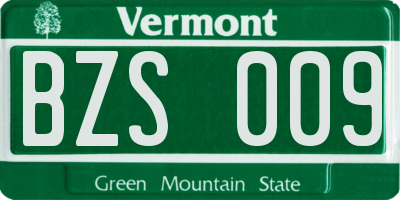 VT license plate BZS009