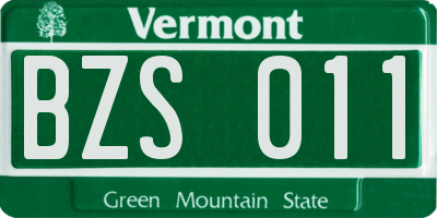 VT license plate BZS011