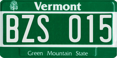 VT license plate BZS015