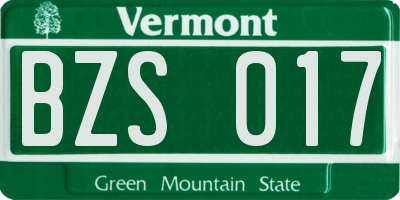 VT license plate BZS017