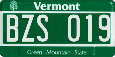 VT license plate BZS019