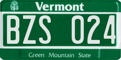 VT license plate BZS024