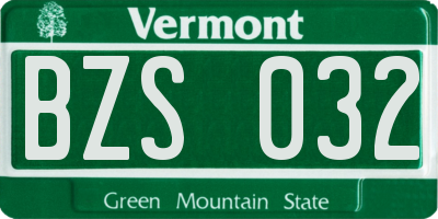 VT license plate BZS032