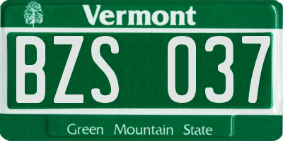 VT license plate BZS037