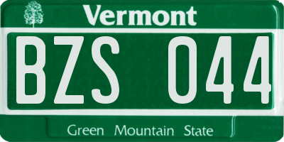 VT license plate BZS044