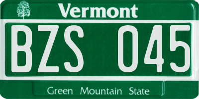 VT license plate BZS045