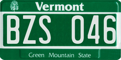 VT license plate BZS046