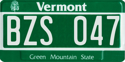 VT license plate BZS047