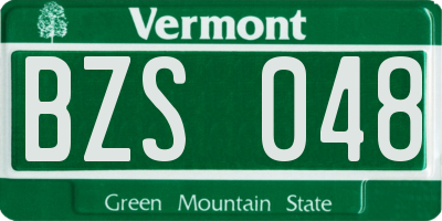 VT license plate BZS048