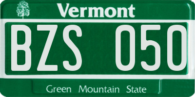 VT license plate BZS050