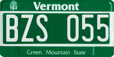 VT license plate BZS055