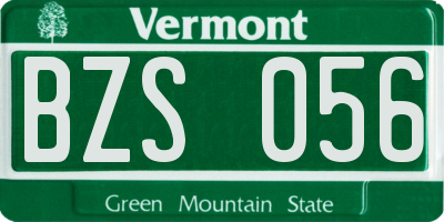 VT license plate BZS056
