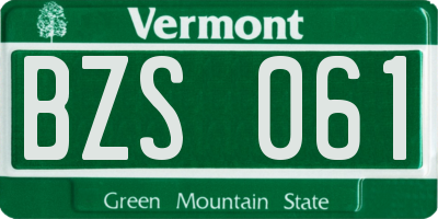 VT license plate BZS061