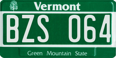 VT license plate BZS064