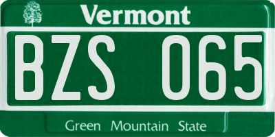 VT license plate BZS065